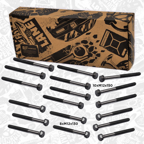 BS0012, Cylinder Head Bolt Set, Bolt set, ET ENGINETEAM, IVECO EuroCargo IV 80E19 80E19P 80EL19 80EL19P 90E19 90E19P 4,485 l  4x2 2015+, 4891024, 4891025, 480930, 480950, 483030, 483040