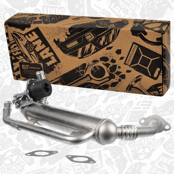 ED0041, Cooler, exhaust gas recirculation, EGR valve, ET ENGINETEAM, Audi Seat Skoda VW A3 Altea Fabia II Superb II Eos Golf 1,9 Tdi 2,0 Tdi  BXJ BLS 2005+, 03G131512AD, 03G131512G