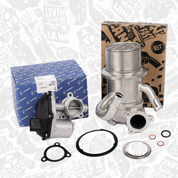 ED0085VR2, Kühler, Abgasrückführung, AGR-Ventil, ET ENGINETEAM, 04L131512AM, 04L131512BH, 04L131512BR, 04L131512D, 04L131512BQ, 04L131501C, 04L131501M, 04L131547A, 04L131547, N0138133, WHT007702A, 1K0253115T