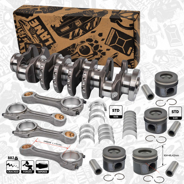 HK0207VR3, Crankshaft, Crankshaft, ET ENGINETEAM, Ford Transit, Citroen Jumper, Peugeot Boxer, Fiat Ducato 2,2HDI PUMA CVRA DRFA 2011+, 0603E3, BK2Q-6300-AA, 0603E4, YC1Q-6303-CB, 0603E5, YC1Q6303CB, BK2Q6300AA, 9676251280, BB3Q-6200-AAA, 0603.E3, RFBB3Q-6200-AA, 0603.E4, RFBB3Q6200AA, 0603.E5, BB3Q6200AAA, 0501L1, XS7Q6211BA, 1347408, 1096238, 1099772, 1099876, 1143673, 1143842, 1214454, 2S7Q6333AA, 2S7Q6A338AA, 2S7Q6W332AA, XS7Q6W332AB, XS7Q6333AB, XS7Q6337AB