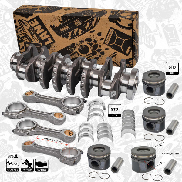 HK0207VR4, Crankshaft, Crankshaft, ET ENGINETEAM, Citroen Fiat Ford Peugeot 2,2DHDi TDCi 4HU 4HV PUMA 2004+, BK2Q-6300-AA, YC1Q-6303-CB, YC1Q6303CB, BK2Q6300AA, 9676251280, 1675258, 1377616, 1377618, 1377620, 9659672280, 9661857980, 9661858180, 9667060880, 9667060980, 9667061080, 1S7Q6200CAA, 1S7Q-6200-CAA, 1S7Q6200CBA, 1S7Q-6200-CBA, 1S7Q6200CCA, 1S7Q-6200-CCA, XS7Q6211BA, 1347408, 1096238, 1099772, 1099876, 1143673, 5S7Q-AAE, 1373523, 0628S6