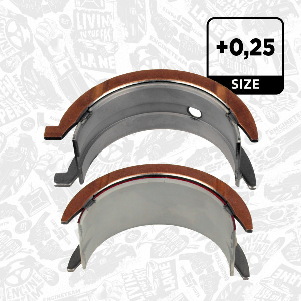 LA000325, Thrust Washer, crankshaft, Main bearing pair flanged, ET ENGINETEAM, 2991841, 230000, 830730, 230000MEC, 500379020, 500379290, 830730MEC