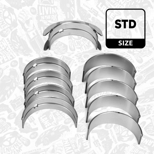 LH001000, Kurbelwellenlager, Hauptlagersatz, ET ENGINETEAM, Fiat Ducato, Iveco Daily 3,0 F1CE0481 2004+, 2995574, 500054637, 163030, 37130600, 843070, 843070MEC, MB5444AM