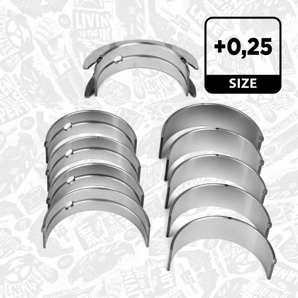 LH001025, Crankshaft Bearings, Main bearing set, ET ENGINETEAM, Fiat Ducato, Iveco Daily 3,0 F1CE0481 2004+, 163031, 37130610, 843071, MB5444AM
