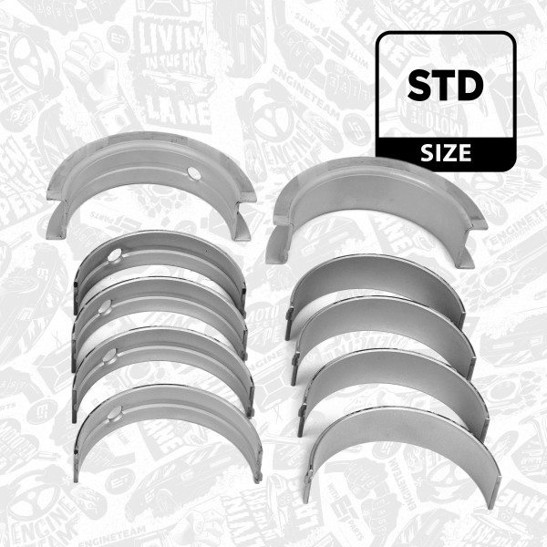 LH001300, Crankshaft Bearings, Main bearing set, ET ENGINETEAM, Citroen Fiat Iveco Peugeot 2,8HDi/D/JTD 8140 1989+, 99473771, 77884600, 840390, 60-2003-00, 7345M, 99430010, 99430011, 99430012, 99430013, 99432214, 99432216, 99432218, 99432221, AEM92890, AEM92890STD