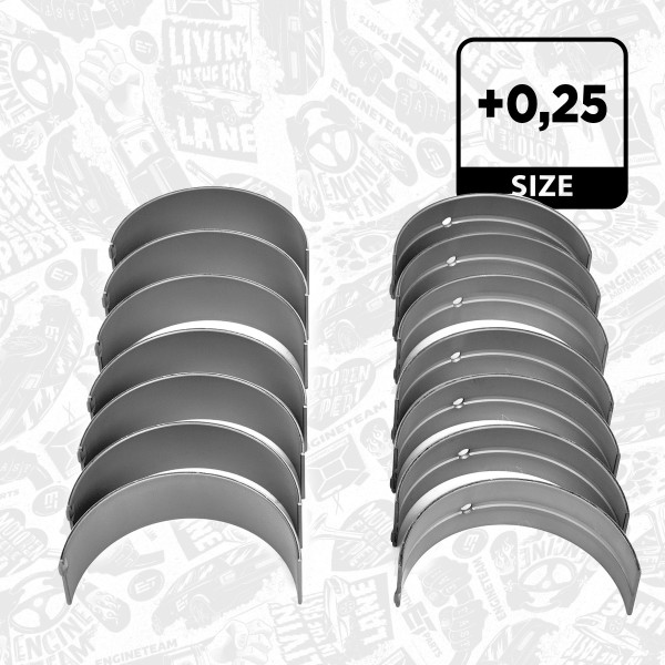 LH001425, Crankshaft Bearings, Main bearing set, ET ENGINETEAM, 061HL19078025, 77710610, 77864610, 60-3904-25