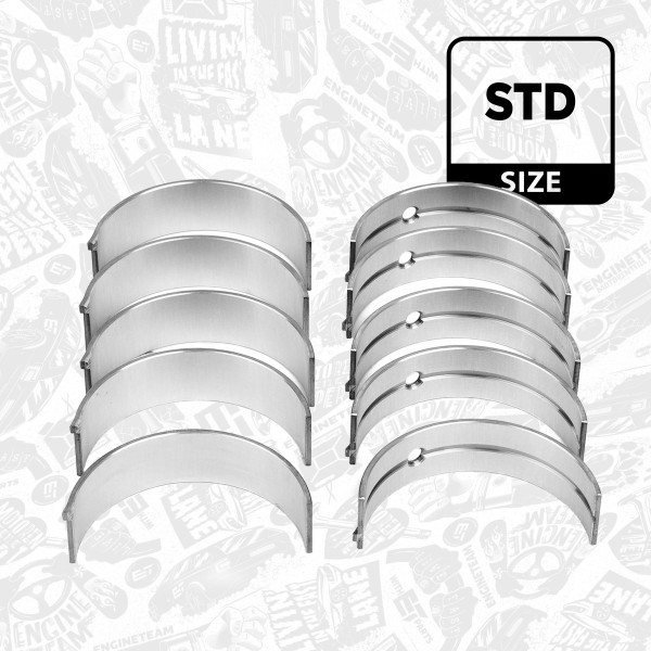 LH001800, Kurbelwellenlager, Hauptlagersatz, ET ENGINETEAM, Nissan Almera/Navara/Pathfinder/Primera 2,2/2,5dCi 2000+, 12111ES60A, 12223-AD200, 12111-ES60A, 12223AD200, MS-1229ASTD, 60-9040-00