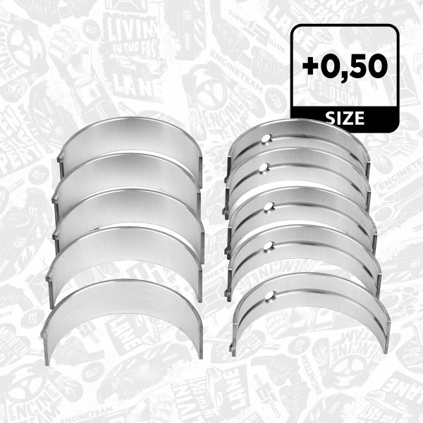 LH001850, Kurbelwellenlager, Hauptlagersatz, ET ENGINETEAM, Nissan Almera/Navara/Pathfinder/Primera 2,2/2,5dCi 2000+, 12111ES60A, MS-1229A0.50, 60-9040-50