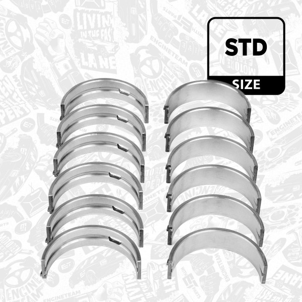 LH002800, Kurbelwellenlager, Hauptlagersatz, ET ENGINETEAM, VW Multivan/Transporter 2,5TDI 2003-2010, 070105561B, 070105591B, 77978600