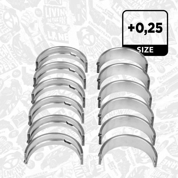 LH002825, Kurbelwellenlager, Hauptlagersatz, ET ENGINETEAM, VW Multivan/Transporter 2,5TDI 2003-2010, 77978610