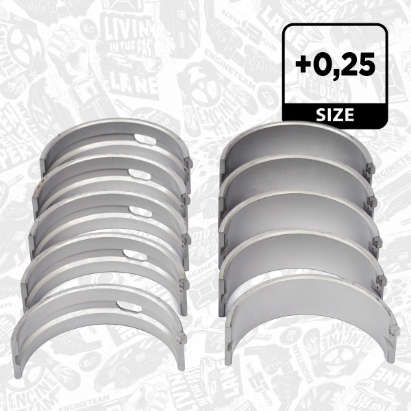 LH003025, Crankshaft Bearings, Main bearing set, ET ENGINETEAM, Audi, Seat Ibiza, Skoda Octavia Superb, VW Crafter Caddy BXE CAGA 2005+, 77553610