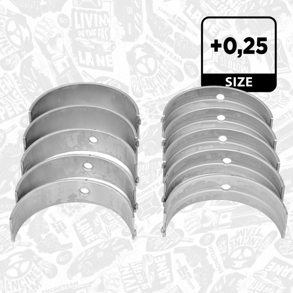 LH003625, Crankshaft Bearings, Main bearing set, ET ENGINETEAM, Toyota Lexus Land Cruiser 200 Land Cruiser Pick-up Lexus LX 450d 1VD-FTV 2008+, MS-1465GP0.25