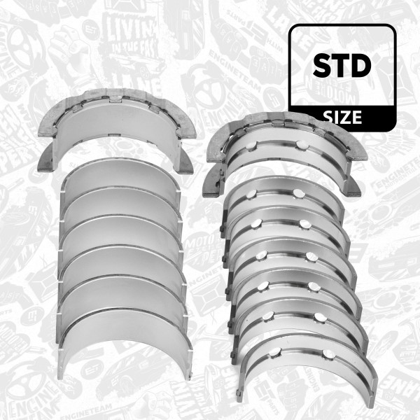 LH003800, Crankshaft Bearings, Main bearing set, ET ENGINETEAM, BMW 3 X3 5 X5 X6 N57 D30 B 330d 535d 2009+, 11217802643, 11217802644, 11217802645, 11217802647, 11217802648, 11217802649, 11217802651, 11217802652, 11217802653, 11217802655, 11217802656, 11217802657, 11218517935, 11218517936, 11218517937, 11218517939, 11218517940, 11218517941, 77953600