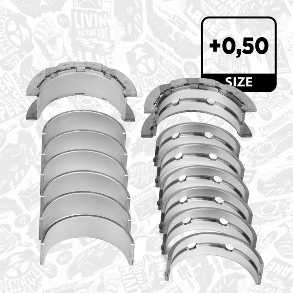 LH003850, Kurbelwellenlager, Hauptlagersatz, ET ENGINETEAM, BMW 3 X3 5 X5 X6 N57 D30 B 330d 535d 2009+, 77953620