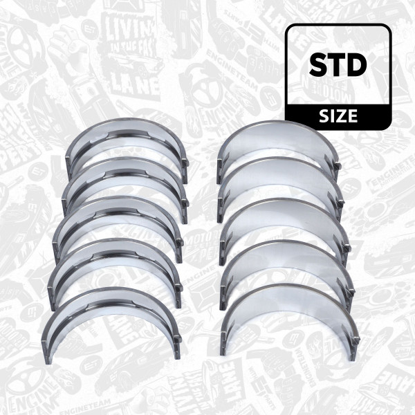 LH003900, Kurbelwellenlager, Hauptlagersatz, ET ENGINETEAM, Audi Seat Skoda  VW A1 Alhambra Octavia Caddy Golf 1,6 FSI 1,4 TSI CAXA BCA 2004+, 030105561G, 030105591A, 036105561C, 036105591C, 029HS21018000, 77534600