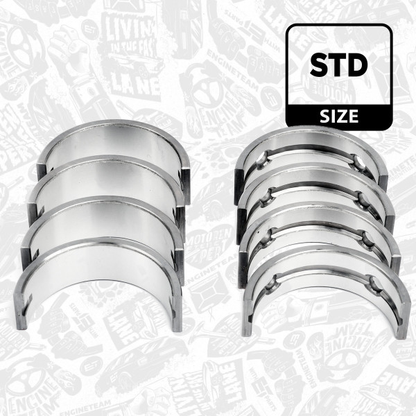 LH004200, Kurbelwellenlager, Hauptlagersatz, ET ENGINETEAM, Skoda Fabia Roomster, VW Fox Polo CGPA CGPB 1,2 2002+, 03D105561G, 03D105591G, 77917600