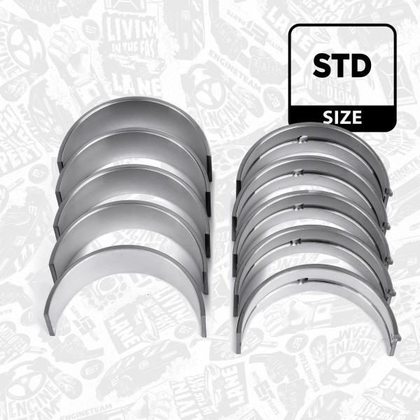 LH004400, Kurbelwellenlager, Hauptlagersatz, ET ENGINETEAM, Citroen Fiat Ford Peugeot Berlingo C4 Picasso C-max Focus Scudo 307 3008 1,6 HDI 9HZ (DV6TED4) 2008+, 1142358, 1447990, 1447991, 2S6Q6333AA, 6Q6A338AB, 0113T2, 0113T3, 0113T4, 0113T5, 77874600