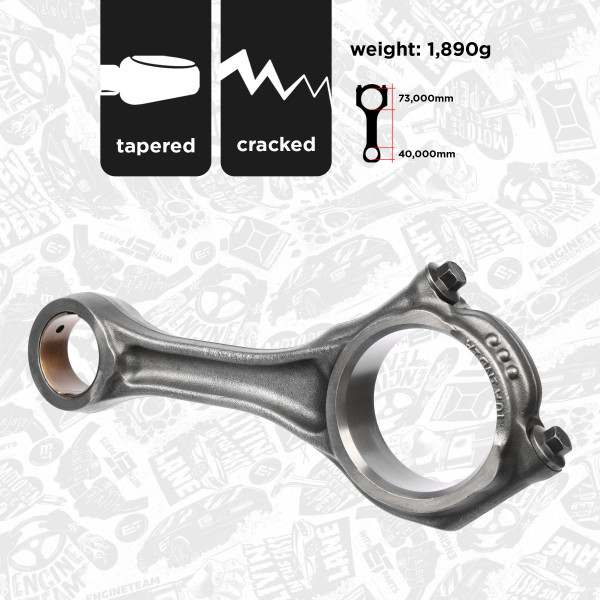 OM0004, Connecting Rod, Connecting rod, ET ENGINETEAM, Ginaf C-Series, Iveco EuroCargo/EuroFire/Tector/Vertis F4AE0 2000+, 4898808, 090310ISB000, 40200, 40201, 40200MEC, 40201MEC, 4891176, 4891177, 87425811