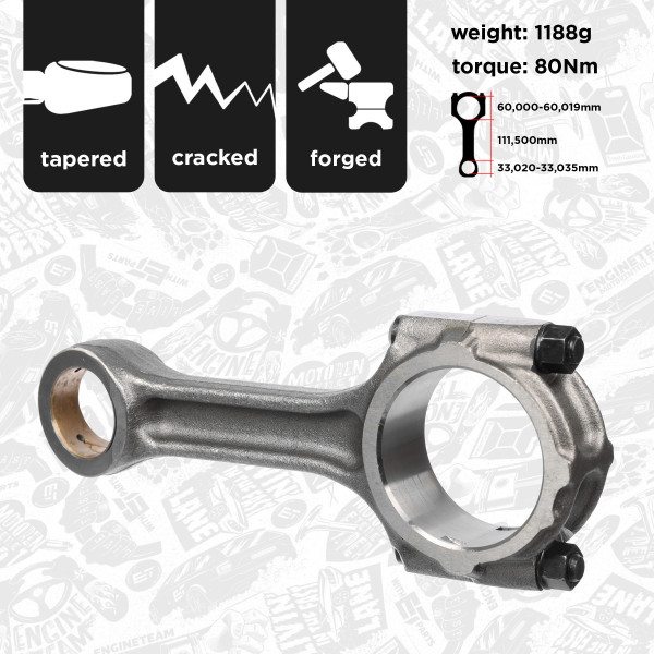 OM0023, Connecting Rod, Connecting rod, ET ENGINETEAM, 23510-4A000, 235104A710, 235104A500, 40070, 235104A000, 235104A400, 23510-4A400, 23510-4A500, 23510-4A710