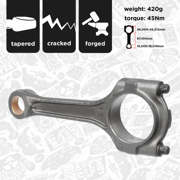 OM0067, Pleuel, Pleuel, ET ENGINETEAM, 55568467, 622111