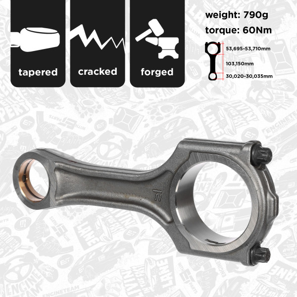Connecting Rod - OM0068 ET ENGINETEAM - 0603C5, 0603.C5, 1613238180