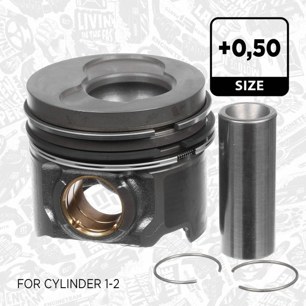 PM001450, Piston, Complete piston with rings and pin, ET ENGINETEAM, VW Multivan/Transporter 2,5TDI 2003-2010, 87-421007-10, 71-5017-50