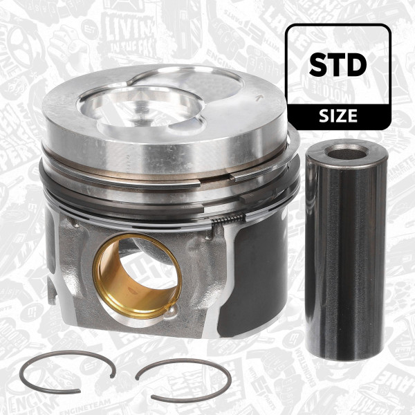 PM001900, Piston, Complete piston with rings and pin, ET ENGINETEAM, Skoda VW Audi Seat 1,9TDI 2000-2009, 038107065CJ, 038107101EF, 0308700, 87-114900-35, 99471600, 71-5049-00