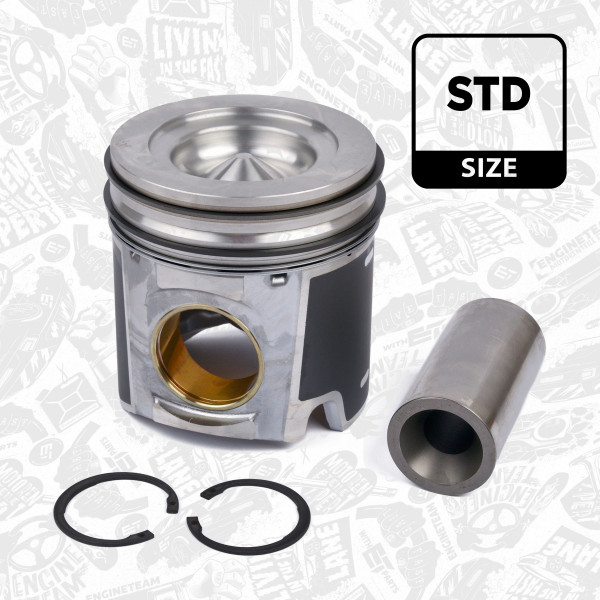 PM002300, Piston, Complete piston with rings and pin, ET ENGINETEAM, Cursor 10/Iveco Stralis F3AE3681/Euro 4/5 2006+, 2996796, 2997436, 2996141, 500054837, 41478600, 852300, 120480, 120480MEC, 2996319, 500054838, 504230646, 504373839, 7.54658, 852300MEC