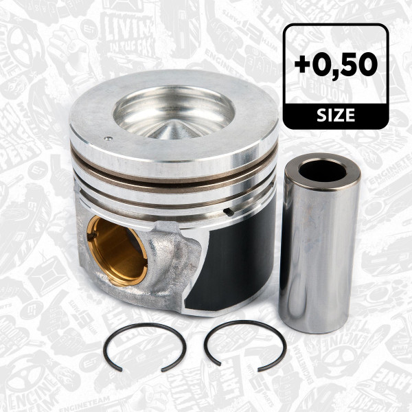 PM003050, Piston, Complete piston with rings and pin, ET ENGINETEAM, Kia Ceed Sportage, Hyundai I30 Tuscon Gets 2,0CRDi D4EA 2005+