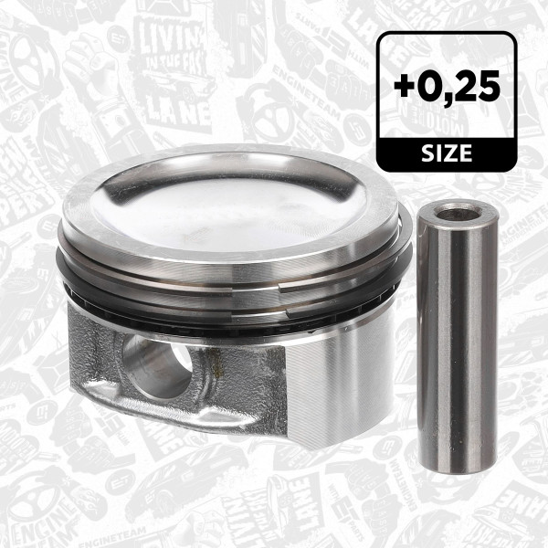 PM003125, Piston, Complete piston with rings and pin, ET ENGINETEAM, Smart Cabrio/Roadster/Fortwo 0,7i 2003-2007, 851552, 99927610