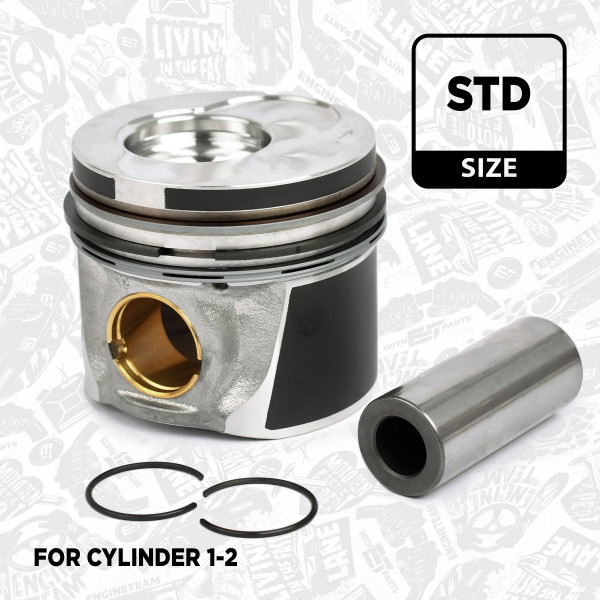 PM003200, Piston, Complete piston with rings and pin, ET ENGINETEAM, Skoda VW Audi Seat 1,4TDI 1999+, 045107065AJ, 045107065AN, 045107065F, 045107065R, 045107101R, 0305400, 41159600, 87-114900-80