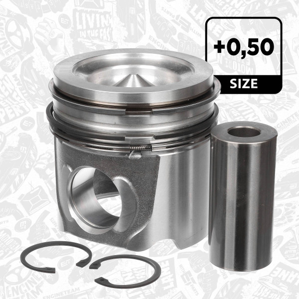 PM003450, Piston, Complete piston with rings and pin, ET ENGINETEAM, Iveco EuroCargo/EuroFire/Tector/Vertis F4AE3481/F4AE3681 2000+, 2996846, 2996564, 007PI00148002, 122094, 41077610, 856545, 122094MEC, 2995770, 2996159, 504090933, 856545MEC