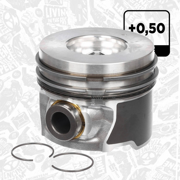 PM004250, Piston, Complete piston with rings and pin, ET ENGINETEAM, Hyundai Grandeur/Santa Fé 2,2CRDi D4EB 2006+, 2304027940, 23040-27940, 2304027941, 23040-27941, 2304027942, 23040-27942, 2341027940, 23410-27940, 2341027941, 23410-27941, 2341027942, 23410-27942, 2341027943, 23410-27943, 2341027944, 23410-27944, 408701DB, 408701DB0.50, 71-2461-50, PK-30046