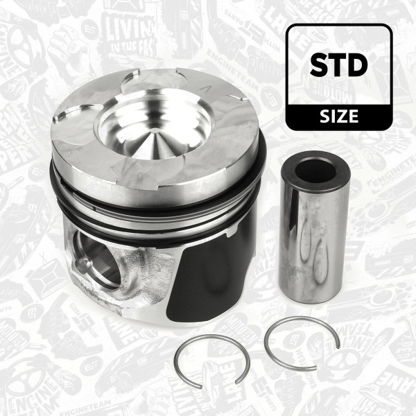 PM004600, Piston, Complete piston with rings and pin, ET ENGINETEAM, Opel Vivaro, Renault Traffic 2,5dCi/CDTI G9U 630 2006+, 12000-00Q0H, 4431754, 7701477439, 1200000Q0H, 4431755, 7701477440, 12000-00Q0J, 93161854, 1200000Q0J, 93161855, 021PI00115000, 40272600, 852290, 87-137500-40, A203300Q0A, A2033-00Q0A