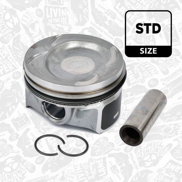 PM004900, Piston, Complete piston with rings and pin, ET ENGINETEAM, Skoda VW Audi Seat 1,4TFSI 16V CAVE CTHE CTKA 2010+, 028PI00117000, 03C107065AQ, 40846600, 87-433900-00, 03C107065AS, 03C107065BF, 03C107065CK, 03C107065AH, 03C107065BL, 03C107065CE, 03C107065CF