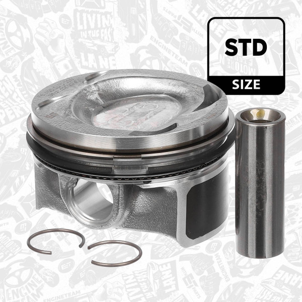 PM004900, Kolben, Kolben komplett mit Ringen und Bolzen, ET ENGINETEAM, Skoda VW Audi Seat 1,4TFSI 16V CAVE CTHE CTKA 2010+, 03C107065AQ, 03C107065AS, 03C107065BF, 03C107065CK, 03C107065AH, 03C107065BL, 03C107065CE, 03C107065CF, 028PI00117000, 40846600, 87-433900-00