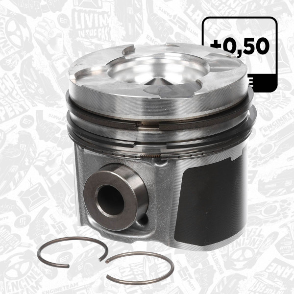 PM005150, Piston, Complete piston with rings and pin, ET ENGINETEAM, 40271620