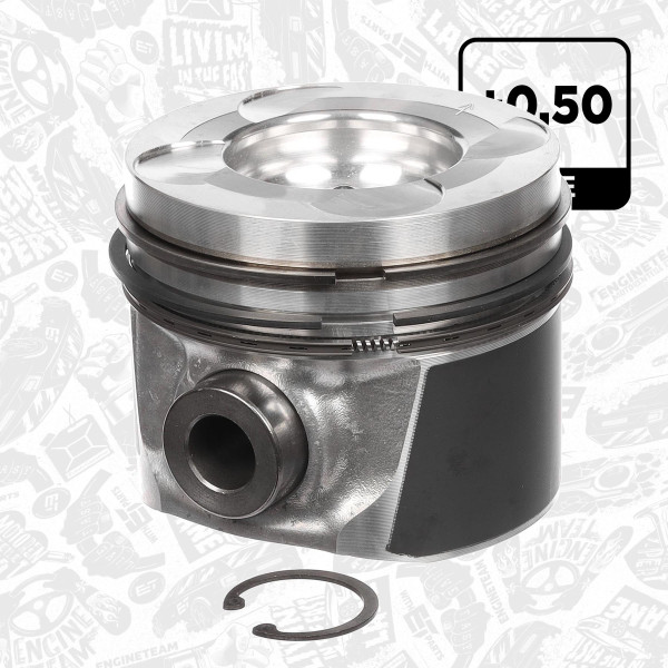 PM005550, Piston, Complete piston with rings and pin, ET ENGINETEAM, Nissan Navara/Pathfinder 2,5D YD25DDTi 2006+, 41266620