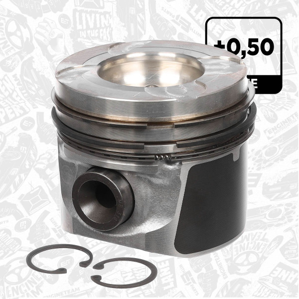 PM005650, Piston, Complete piston with rings and pin, ET ENGINETEAM, Nissan Navara Pathfinder 2,5D YD25DDTi 2010+, 40363620