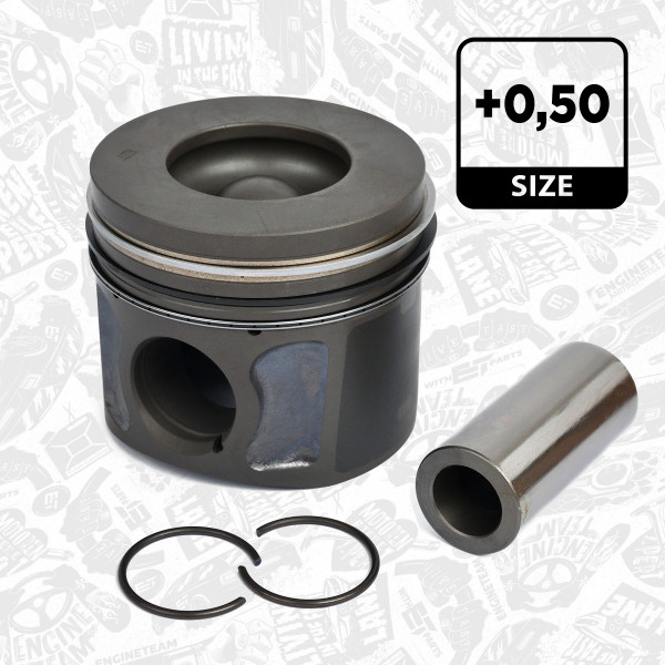 PM005850, Piston, Complete piston with rings and pin, ET ENGINETEAM, Ford Duratorq 2,2TDCi 2006+, 41252620, 854055, 87-427707-40