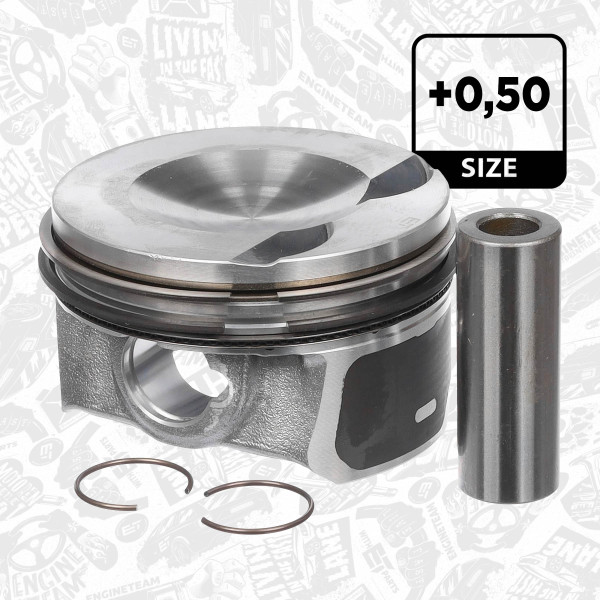 PM006350, Piston, Complete piston with rings and pin, ET ENGINETEAM, Skoda Superb Octavia, VW Golf Tiguan 2,0TFSi CCZA CCZB 2006+, 40247620