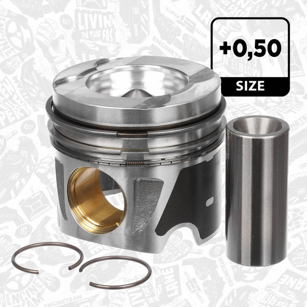 PM006550, Piston, Complete piston with rings and pin, ET ENGINETEAM, Mercedes Sprinter Vito 2,2CDi OM651 2007+, 010320651002, 40776620, 87-433407-10