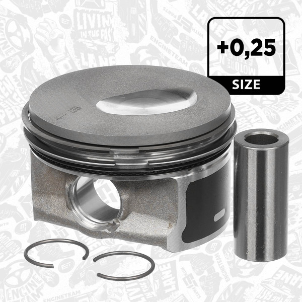 PM006625, Kolben, Kolben komplett mit Ringen und Bolzen, ET ENGINETEAM, Skoda Rapid, VW Caddy 1,2TSI CBZA CBZB CBZC 2010+, 028PI00130001, 41257610