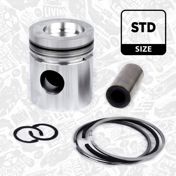 PM007800, Piston, Complete piston with rings and pin, ET ENGINETEAM, píst komp. (3kr.) Zetor 105,00, 10003005, 10512