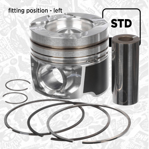 PM008300, Piston, Complete piston with rings and pin, ET ENGINETEAM, Toyota Lexus Land Cruiser 200 Land Cruiser Pick-up Lexus LX 450d 1VD-FTV 2008+, 1301151030, 13011-51030, 1301151031, 13011-51031, 1301151032, 13011-51032, 1301151040, 13011-51040, 133010W010, 13301-0W010, 133010W010B0, 13301-0W010-B0