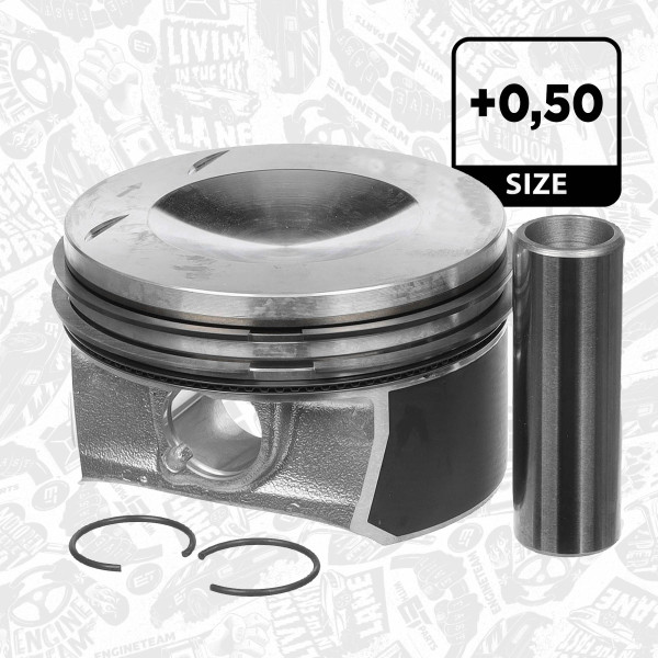 PM008750, Piston, Complete piston with rings and pin, ET ENGINETEAM, Audi A3 Audi A4 Audi TT 1,8 T 2,0 TFSI BWE AWT 2004+, 0332102, 41281620