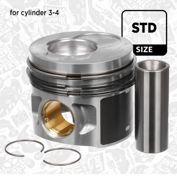 PM009600, Piston, Complete piston with rings and pin, ET ENGINETEAM, Audi Seat Skoda VW A3 Alhambra Octavia II Caddy III 2,0TDI BMM BSS 2005+, 038107065HF, 038107065HL, 038107065KK, 038107065KM, 0280700, 40409600, 87-139500-20