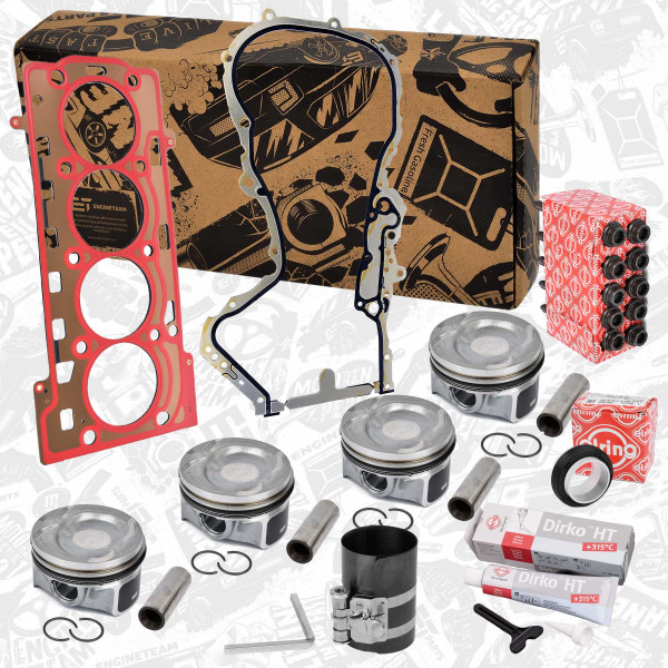 PM009700ET, Piston, Repair set - complete piston with rings and pin (for 1 engine), ET ENGINETEAM, Skoda VW Audi Seat 1,4TFSI 16V CAVE CTHE CTKA 2010+, 03C107065AQ, 03C107065AS, 03C107065BF, 03C107065CK, 03C103383AE, 03C103383AH, 03C109287F, 03C109287G, 03C109287H