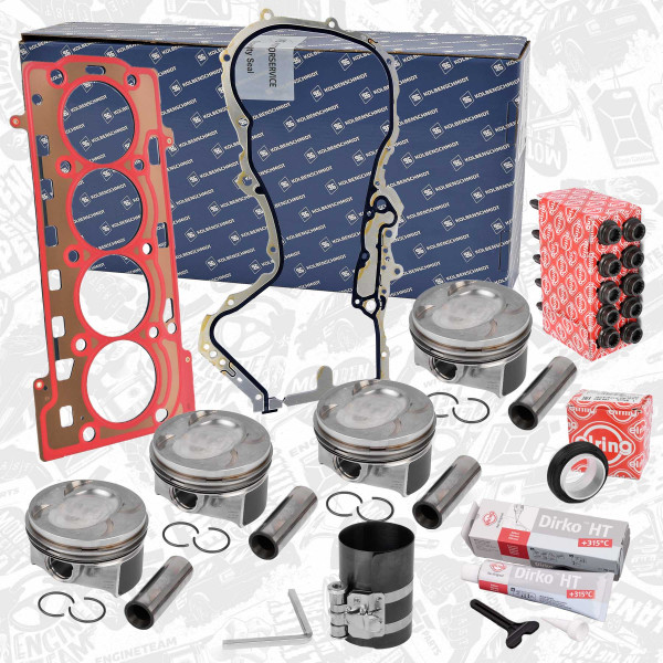 PM009700KS, Píst, Opravná sada pístů na celý motor, Píst komp.1,4TFSI 16V - repair kit, ET ENGINETEAM, Skoda VW Audi Seat 1,4TFSI 16V CAVE CTHE CTKA 2010+, 03C107065AQ, 03C107065AS, 03C107065BF, 03C107065CK, 03C103383AE, 03C103383AH, 03C109287F, 03C109287G, 03C109287H