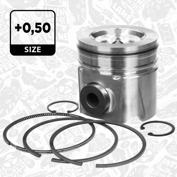 PM010350, Piston, Complete piston with rings and pin, ET ENGINETEAM, DAF PX-5 PX-7 Cummins ISB4.5 ISB6.7 CPL 279 1265 1283 1388 1489 1490 2583 2715 2786 2787 3059 3060 3065 3066 3067 3094 3095 3096 3098 3313 3315 3316 3335 3381 3389 3650 8230 8232 8233 8234 8347, 4938620, 1705761, 4956007, 41541620